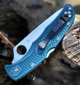 SC10FPK390 Spyderco Endura 4 Blue | Lame Drop Point Acier K390 | Manche FRN Bleu | Lockback | Clip Japan - Livraison Gratuite