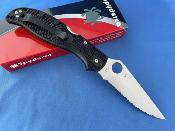 SC258SBK Couteau Spyderco Stretch 2 XL Serrated Lame Acier VG10 Made Japan - Livraison Gratuite