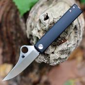 SC272ALBKP Couteau Spyderco Essenza Lame Acier Bohler N690Co Manche Aluminium Noir Made in Italy - Livraison Gratuite