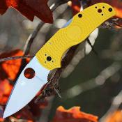 SC41PYL5 Spyderco Native 5 Salt – Couteau pliant Lame Acier CPM MagnaCut Satin Manche Yellow FRN USA - Livraison Gratuite
