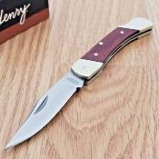 SCHLB3 Schrade Uncle Henry LB3 – Couteau Pliant Lockback | Lame Clip Point Inox | Manche Bois de Rose & Mitres Nickel - Livraison Gratuite