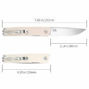 SRM401LCGT SRM Gent 401LC-GT Couteau pliant EDC Lame Drop Point Acier 10Cr15CoMoV Manche G10 blanc – Livraison Gratuite