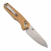 T1105V8 Couteau TENABLE Beaver Lame Acier Nitro-V Stonewashed Manche Aluminium Bronze Cross Bar Lock - Livraison Gratuite