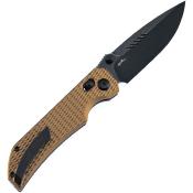TB1095V5 — Couteau Tenable Knives Eaglestrike Crossbar Lock Acier Nitro-V 59-61 HRC Black Stonewash Spear-Point Manche Aluminium Bronze EDC - Livraison Gratuite