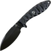 TD009 — Couteau Defcon Tactical Fixed Blade Lame Acier Sandvik 14C28N Noir Époxy Manche G10 Noir Lame Fixe Housse Kydex - Livraison Gratuite