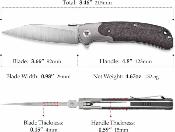 TVTY07CTS UMA-05 Trivisa – Couteau pliant Liner Lock Lame Acier CPM-S35VN Satin Manche Titane & Carbon Fiber - Livraison Gratuite