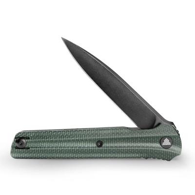 TVTY28GM14 Couteau Trivisa Seagull-G Drop Point Lame Acier 14C28N Manche Micarta Vert Bearing Liner Lock - Livraison Gratuite