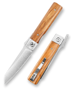 TVYZ04FGL Trivisa Dolphin-FO – Couteau Lame Tanto Reverse 14C28N Satinée Manche Bois Olivier Verrouillage Liner Lock - Livraison Gratuite