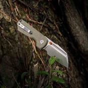 VOSA1311 Vosteed Hedgehog – Couteau Lame Sheepsfoot Acier CPM S35VN Manche Micarta Olive Top Liner Lock - Livraison Gratuite