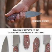 VOSD0803 Vosteed Inferno | Couteau Lame Acier 14C28N Stonewash | Manche Copper Raindrop Micarta Housse Kydex - Livraison Gratuite