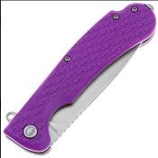 DGRWKFPRSW — Couteau Pliant Daggerr Wocket Linerlock Lame Acier 8Cr14MoV Stonewash Manche Plaquettes FRN Violet Thumb Stud Brise-Vitre Livraison Gratuite