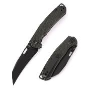 WXC16A WIXCO Wortex Couteau Lame Acier 14C28N Blk Manche Micarta Black Linerlock Thumb Stud - Livraison Gratuite