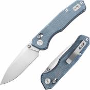 CMB18D CMB Explorer V2 | Couteau Lame Acier 14C28N Drop Point | Manche Blue Micarta | Axis Lock | Livraison Gratuite