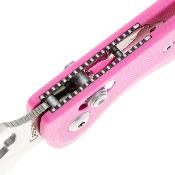 DGRFM022SPKS — Couteau Daggerr Sting Slim Lame Acier VG-10 Satiné Manche G10 Rose Crossbar Lock Livraison Gratuite