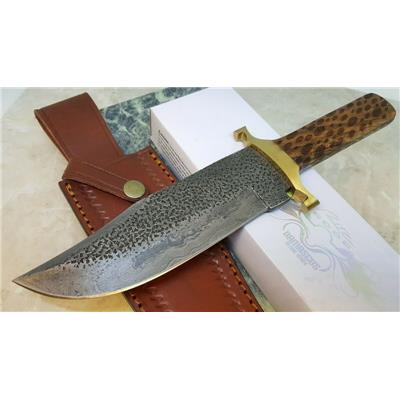 Couteau de Chasse Bowie Damas Lame 260 Couches DM1209 - Livraison Gratuite