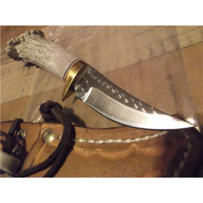 KRK1403 Couteau de Chasse Ken Richardson Knives Skinner Lame 1085HC Manche Wapiti USA - Livraison Gratuite