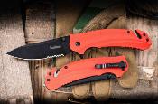 KS8650ST Kershaw Barricade | Couteau Pliant Assisté | Lame Clip Point Acier 8Cr13MoV | Manche GFN Orange | Brise-Vitre & Coupe-Sangle - Livraison Gratuite