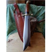 Couteau Crocodile Dundee Bowie V44 Marbles Stacked Acier Carbone Etui Cuir MR555 - Livraison Gratuite