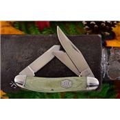 RR1991 Couteau Rough Rider Sowbelly Green Micarta 3 Lames Acier 440 - Livraison Gratuite