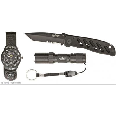 UZI Special Forces Gift Set UZI Couteau + Lampe-Torche + Montre UZISFS1 Boite Cadeau - Free Shipping