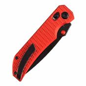 B1095V7 Tenable Eaglestrike - Couteau Pliant Crossbar Lock Lame Acier Nitro-V Black Drop Point Manche Alu Rouge Anodisé - Livraison Gratuite