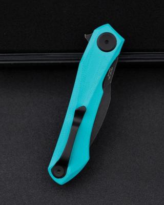 BTKG59F Couteau Bestech Ivy | Lame Acier 14C28N Black Stonewash (HRC 58-60) | Manche Plaquettes Teal G10 | Linerlock | Livraison Gratuite