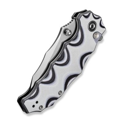 CIVC240283 Couteau Civivi Natterjack Clip Point Lame Acier 14C28N White/Black G10 Button Lock - Livraison Gratuite