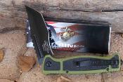 Lot de 2 USMA3005GN USMC Tanto | Lame Tanto A/O Acier 3CR13 | Manche Nylon Vert | Liner Lock | Clip - Livraison Gratuite