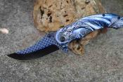 CN300551BL Lot de 3 Couteau Rite Edge Dragon Bleu Scale Lame Acier Inox Manche ABS Liner Lock - Livraison Gratuite