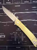 DTK4366GR  Dreamtech Titane Gold | Couteau Pliant Lame Clip Point Acier VG-10 Satin | Manche Gold Titane Frame Lock - Livraison Gratuite