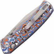 DTK4508MBO Couteau Pliant Dreamtech D4 | Lame Tanto Acier 14C28N | Manche Micarta Blue/Orange Axis Lock - Livraison Gratuite
