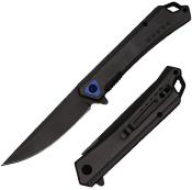 EE10A83SBK ElitEdge Couteau pliant EDC A/O Lame Drop Point Acier 3Cr13 Manche ABS noir – Ouverture assistée Linerlock - Livraison Gratuite