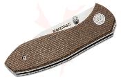EKC331SBR – Eikonic Kasador Brown Flipper – Lame Acier D2 Drop Point Manche Micarta brun – Livraison Gratuite