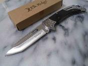 ER2028GY Elk Ridge - Couteau de Poche Manche Pakkawood Lame Acier 3Cr13 Reverse Tanto Back Lock - Livraison Gratuite