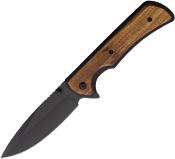 ERA2003BK Couteau Elk Ridge Black A/O Lame Acier 3Cr13 Manche Alu/Bois - Livraison Gratuite