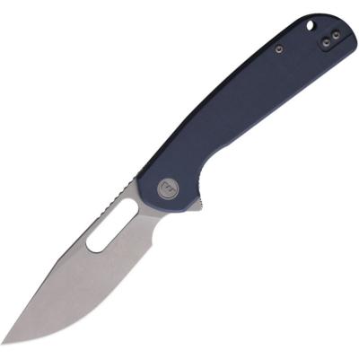 EUT006 Couteau Pliant Eutektik Trinity Lame Acier 14C28N Manche G10 Bleu-Gris Linerlock - Livraison Gratuite