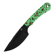 G006A7 — Couteau Kansept Flank Lame Acier D2 Drop Point Manche Aluminium Impression Zombie Blood Etui Kydex - Livraison Gratuite
