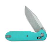 GEO2402G GEO Knife Ethereal Cutter – Couteau Pliant Lame Acier M390 Axis Lock Manche G10 Tiffany Blue Roulements à Billes – Livraison Gratuite