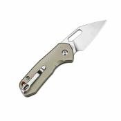 J1933GN CJRB Mini Pyrite - Couteau Pliant Button Lock Lame Acier AR-RPM9 Satin Wharncliffe Manche Aluminium Vert - Livraison Gratuite