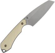 KG019A3 — Couteau Kansept Knives Valk Fixed Blade Lame Acier Nitro V Reverse Tanto Stonewash Manche G10 Ivoire Étui Kydex - Livraison Gratuite