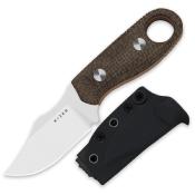 KI1078A4 Couteau Fixe Kizer Cutlery Beaver 2 Lame Acier AEB-L Manche Micarta G10 Brun Orange Étui Kydex - Livraison Gratuite