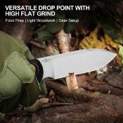 KI1101A1 Kizer Drop Bear 3 – Couteau Fixe Lame Drop Point Acier 14C28N Stonewash Manche G-10 Noir Housse Polymère – Livraison Gratuite