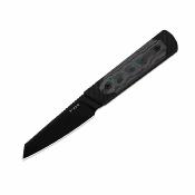 KI1123A1 Kizer Hallow | Couteau Lame Reverse Tanto Acier CPM-10V Black Manche Black Alu/Jazzy Camocarbon Inlays Housse Kydex - Livraison Gratuite