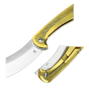 KI3673A1 Couteau Kizer Dawn Gold - Lame Cleaver Acier S35VN - Manche Titane - Sécurité Frame Lock - Livraison Gratuite