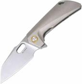 KI3701A1 Couteau Kizer Takahe Lame Acier S35VN SW Manche Titane Grey - Livraison Gratuite