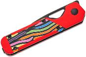 KIV3634SA2 Couteau Kizer Mini Militaw G10 Rouge & Arc-en-Ciel Lame Acier Nitro-V - Livraison Gratuite
