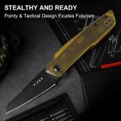 KIV3725A1 Couteau Kizer Skinner Reverse Tanto Lame Acier Nitro-V Manche PEI Sécurité Liner Lock - Livraison Gratuite