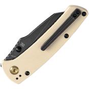 KT1015E3 — Couteau Kansept Main Street Lame Acier 154CM Black SW Wharncliffe Manche G10 Blanc Linerlock Clip Livraison Gratuite