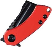 KT3030P3 — Couteau Kansept Mini Korvid Lame Acier 154CM 59-61 HRC Black Stonewash Cleaver Manche Aluminium Rouge Linerlock Clip Livraison Gratuite