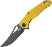 KUB149E Couteau Kubey Phemius Yellow Lame Acier 14C28N Blk IKBS - Livraison Gratuite